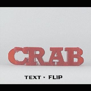 text flip - crab Animals 3d print model - Mito3D
