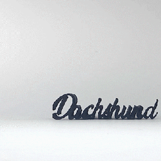 texto giro dachshund mamífero 3d print model - Mito3D
