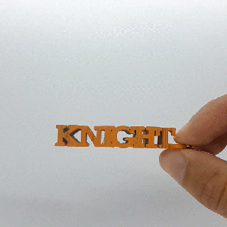text flip - knight keychain Others 3d print model - Mito3D