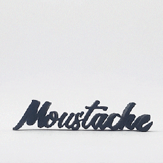 text flip - moustache Others 3d print model - Mito3D