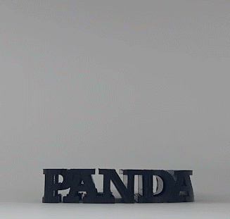 testo Flip panda animali 3d print model - Mito3D