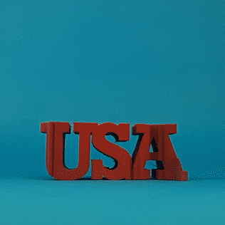 Text Flip USA 3d print model - Mito3D