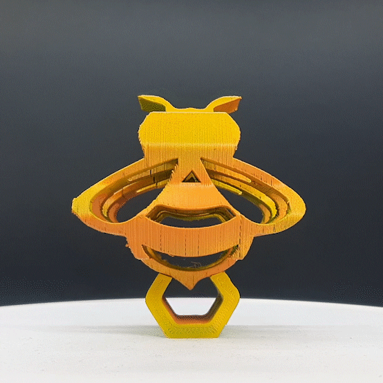 text flip bee - honeycomb Insects 3D print model - Mito3D