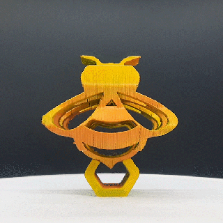 text flip bee - honeycomb Insects 3d print model - Mito3D