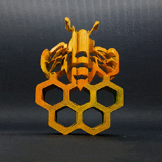 texte retourner abeille gentil insectes 3d print model - Mito3D