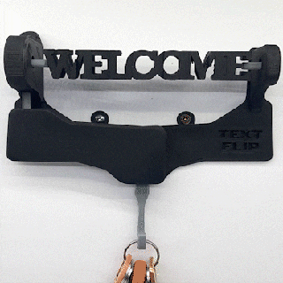 text flip key hanger - goodbye Home Decor 3d print model - Mito3D