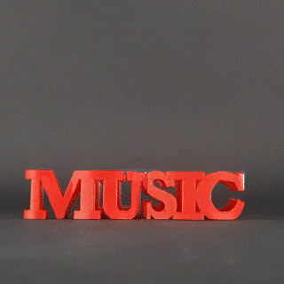 Text Flip Musik Liebe verdreifachen Notenschlüssel 3d print model - Mito3D