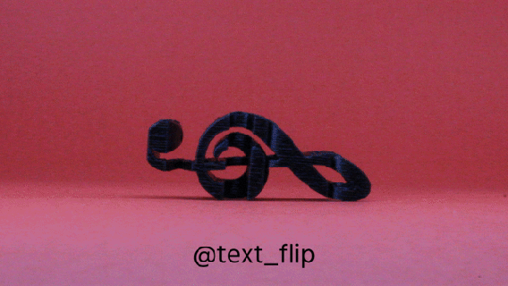 text flip music - treble clef Others 3d print model - Mito3D