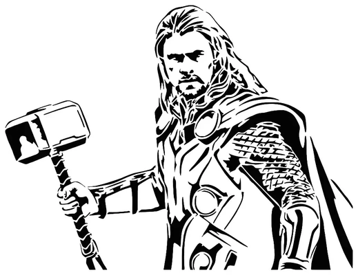 thor estêncil 3 3d modelos baixar crialidade nuvem 3d print model - Mito3D