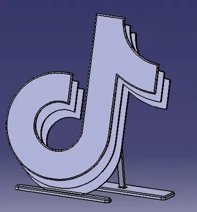 tik tok logo ayakta durmak 3d modeller indir creality bulut 3d print model - Mito3D