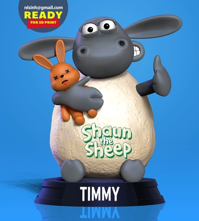 timmy shaun pecore 3d modelli scarica creality nube 3d print model - Mito3D