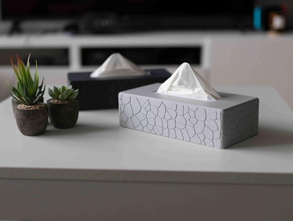 tissue box cover 1 - curved stone pattern Home Decor 3d print model - Mito3D