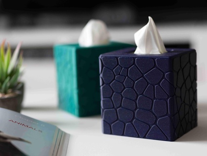 Gewebe Box Startseite Mantel Quadrat 2 gebogen Stein Muster Zuhause Haus Dekor 3d print model - Mito3D