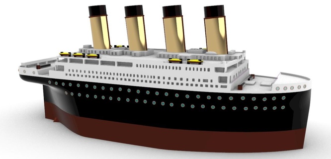 Titanic Wasserfahrzeug 3d print model - Mito3D