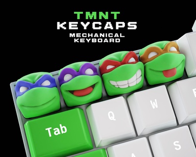 tmnt - keycap 3d mechanical keyboard Fictional Characters 3d print model - Mito3D