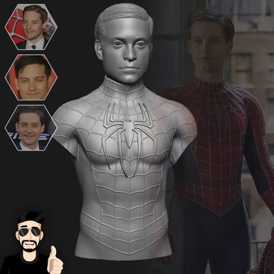 tobey maguire spider man 3d modelos descargar crealidad nube 3d print model - Mito3D