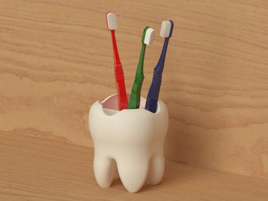 escova dente suporte 3d modelos baixar crialidade nuvem xícaras canecas 3d print model - Mito3D