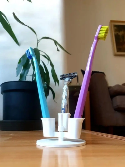 escova dente suporte banheiro organizador 3d modelos baixar crialidade nuvem 3d print model - Mito3D