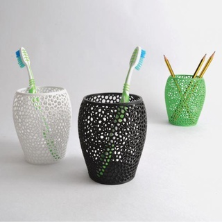 escova dente suporte Voronoi xícaras canecas 3d print model - Mito3D