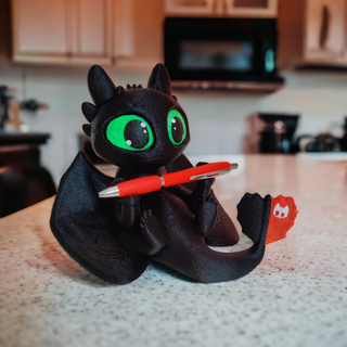 toothless pen holder support free 3d models download creality cloud Others 3d print model - Mito3D