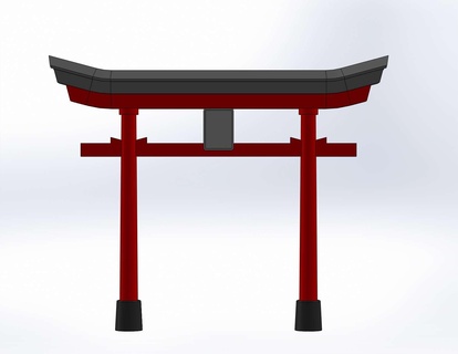 torii portão japonês miniatura diorama arquitetura panorama 3d print model - Mito3D