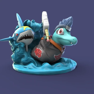 totodile kisame ataque 3d modelos descargar crealidad nube 3d print model - Mito3D