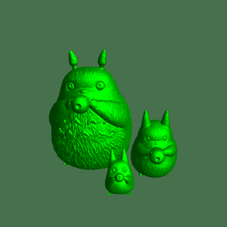 totoro family Fictional Characters 3d print model - Mito3D