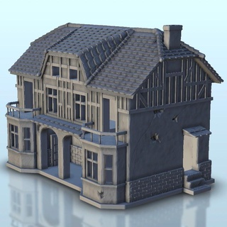 traditional manor - terrain ww2 scenery historical miniature Architectural Models 3d print model - Mito3D
