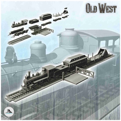 trem ferrovia conjunto locomotiva passageiro carro gu 3d modelos baixar crialidade nuvem trens 3d print model - Mito3D