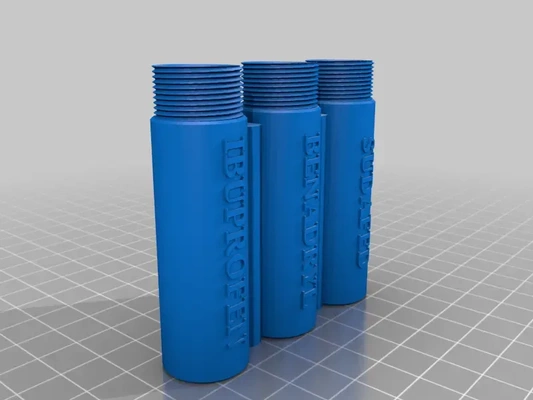 triple tube otc pilule récipient 3d modèles télécharger créalité nuage 3d print model - Mito3D