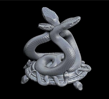 üçlü yılan mücevher ayakta durmak ev dekor 3d print model - Mito3D