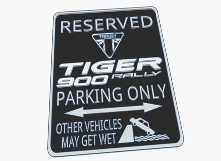 triumph tiger 900 adventure motorcycle parking warning sign Motorcycles 3d print model - Mito3D