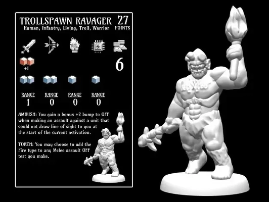 trollspawn ravageur 18mm échelle 3d modèles télécharger créalité nuage 3d print model - Mito3D