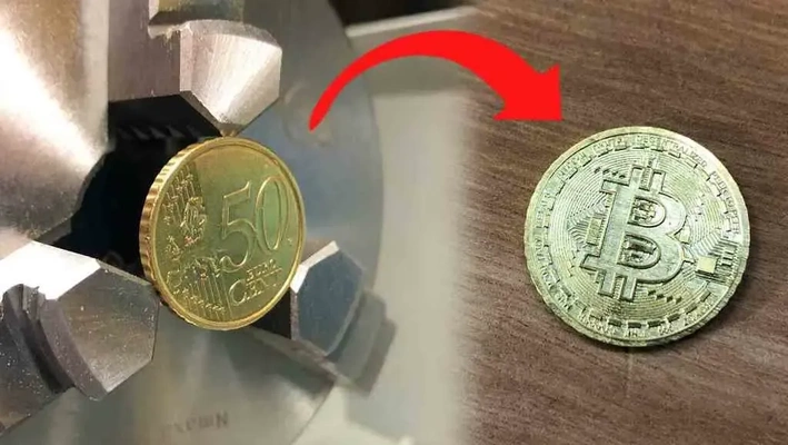 drehen 50 cent bitcoin 3d modelle download realität wolke 3d print model - Mito3D