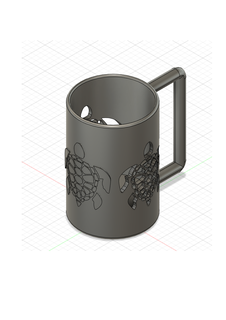 turtle coosy handle Cups & Mugs 3d print model - Mito3D