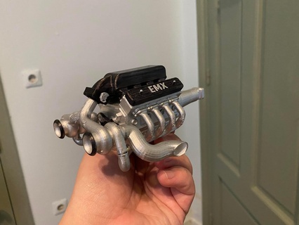 gemelo turbo v8 motor vehículo partes 3d print model - Mito3D