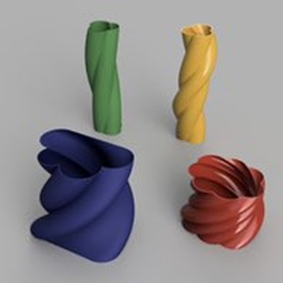twisted cloud vase collection 1mm thickness 3d models download creality household 3d print model - Mito3D