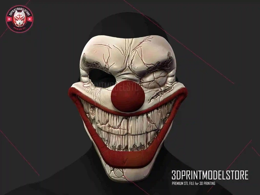 twisted metal mask - clown cosplay halloween 3d models download creality cloud masks & helmets 3d print model - Mito3D