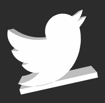 twitter logo 3d modelle download realität wolke 3d print model - Mito3D