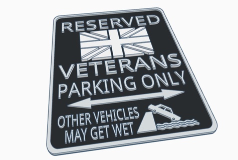 uk veterano estacionamento placa exército real marinha ar força marinho motos 3d print model - Mito3D