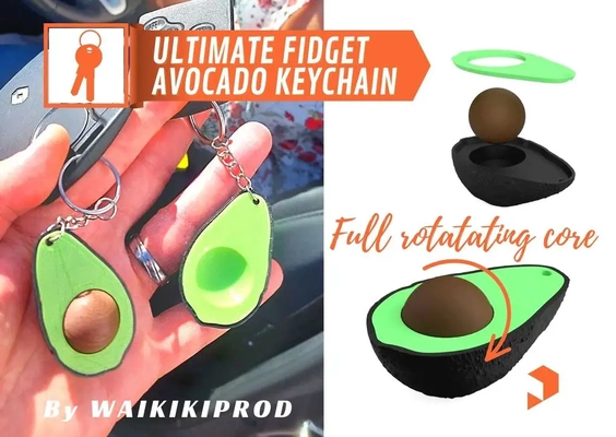 ultimate fidget avocado keychain 3d models download creality cloud 3d print model - Mito3D