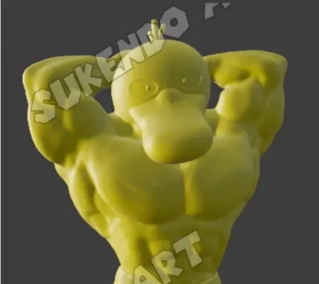 ultra swole psyduck mamadisimo 3d modèles télécharger créalité nuage 3d print model - Mito3D