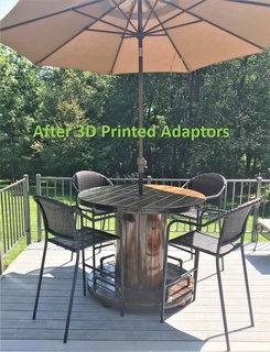 umbrella adaptor wooden spool table conversion Others 3d print model - Mito3D