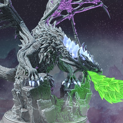 undead frost dragon - nerevin 3d models download creality cloud toys & games 3d print model - Mito3D