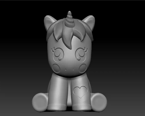 licorne mignonne 3d modèles télécharger créalité nuage 3d print model - Mito3D