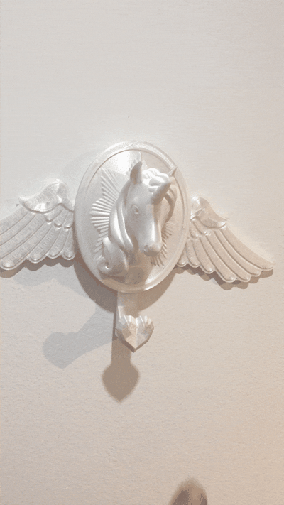 unicorn wall hanger moving wings 3d models download creality cloud home decor 3d print model - Mito3D