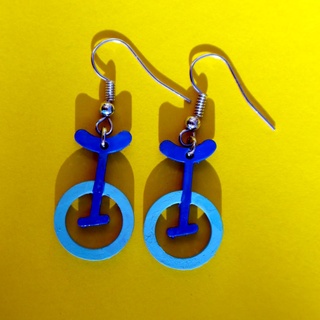 unicycle earrings Fashion 3d print model - Mito3D