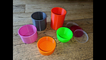 upcycle reciclar pringles tampas 5x agrupar potes recipiente alimentos 3d print model - Mito3D