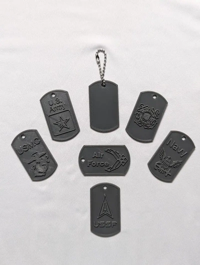 us military branches dog tags 3d models download creality cloud 3d print model - Mito3D