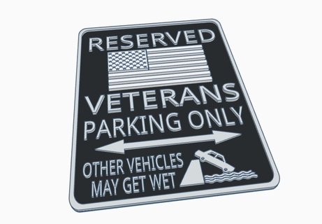 Etats Unis vétéran parking signe armée marine air Obliger militaire Marin motocyclettes 3d print model - Mito3D